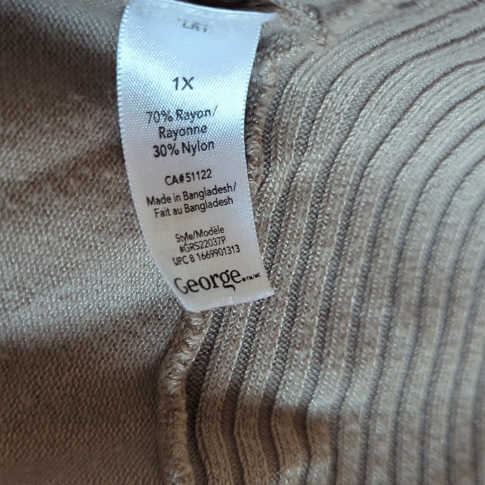 George Beige Open Front Ribbed Cardigan - Picture 4 of 6